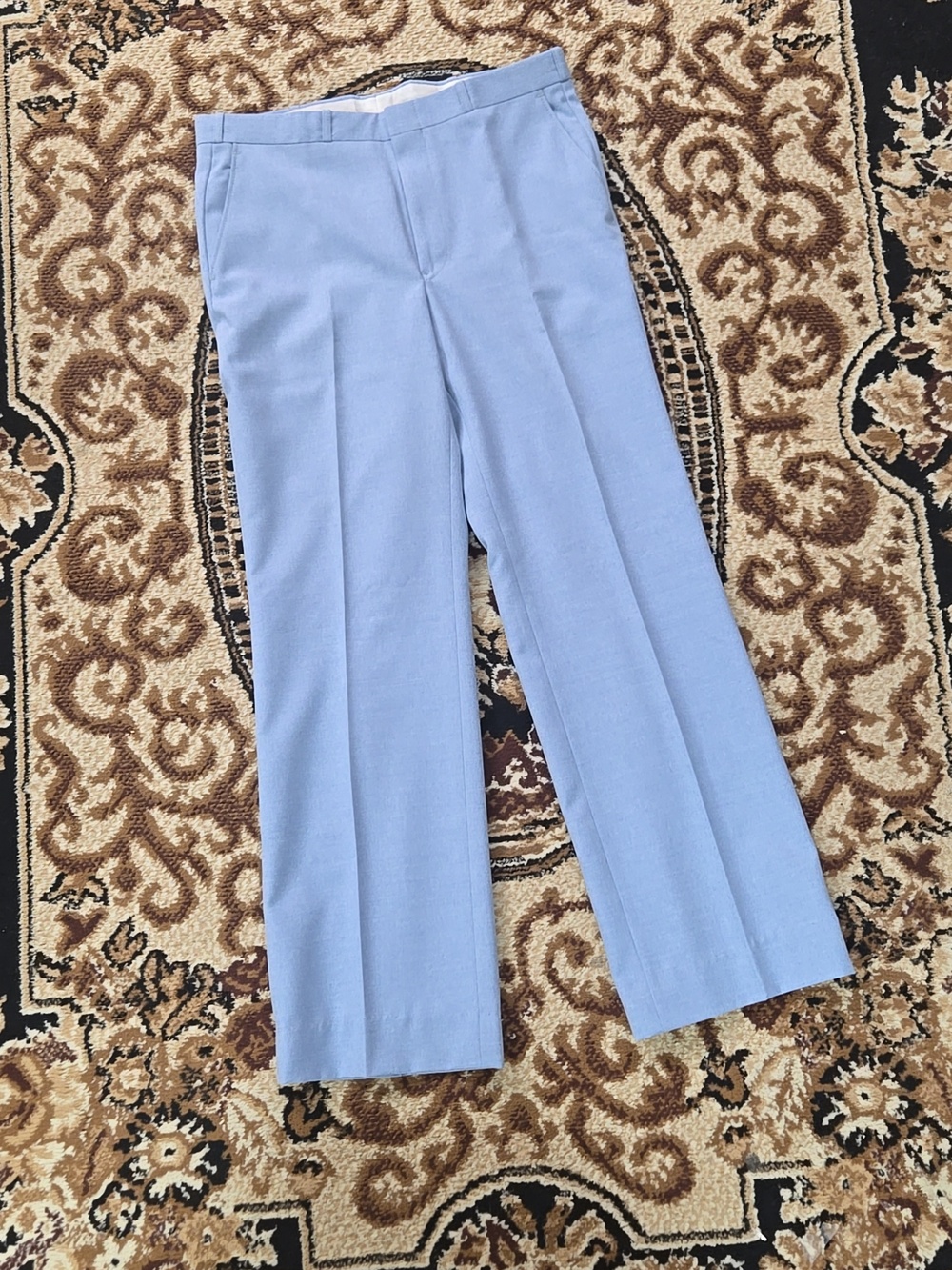 Zellers Vintage 70s Pleated Dress Pants Slacks Trousers Powder Blue 1970s Prom